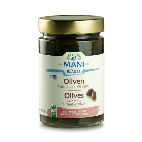 Oliven Kalamata in Olivenöl, Rohkost, EU Bio