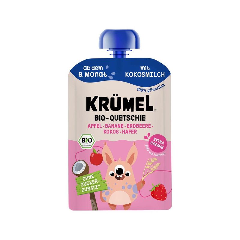 Quetschie mit Kokosmilch, Erdbeer, EU Bio