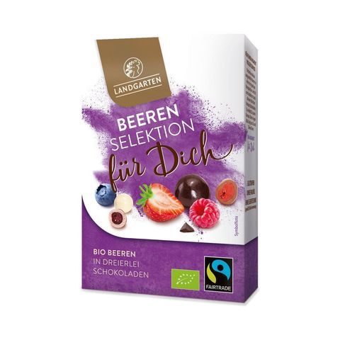 Beeren in dreierlei Schokolade, EU Bio / FLO-Fairtrade