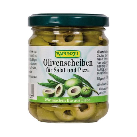 Olivenscheiben grün für Salat und Pizza, EU Bio