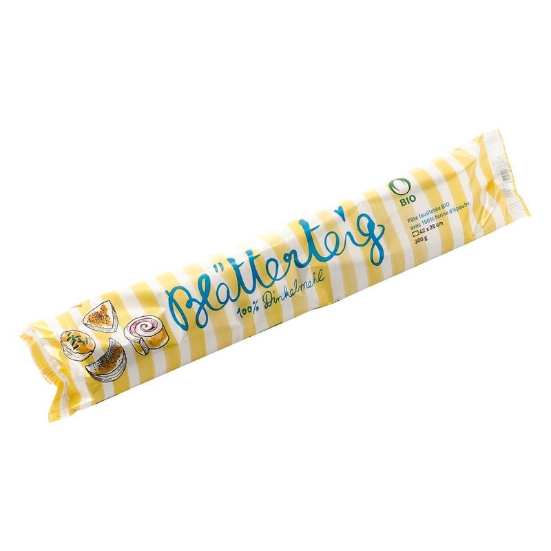 TK Blätterteig 100% Dinkel, 26 x 42 cm, ausgewallt, Bio Knospe