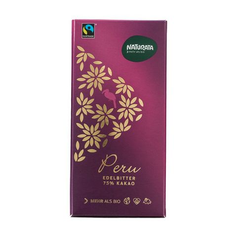 Schokolade Edelbitter Peru 75%, Schweizer Bio-Verordnung / FLO-Fairtrade