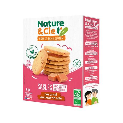 Sablés mit Karamelstückchen und Salz glutenfrei, EU Bio