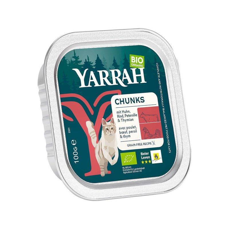 Katzenfutter Chunks Huhn & Rind, EU Bio