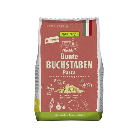 Buchstaben Suppennudeln Semola bunt, EU Bio