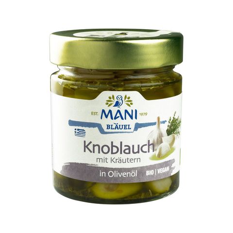 Knoblauch in Olivenöl mit Kräutern, EU Bio