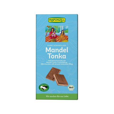 Schokolade Mandel-Tonka, HiH, EU Bio / Fairer Handel (Claro; Hand in Hand; etc.)