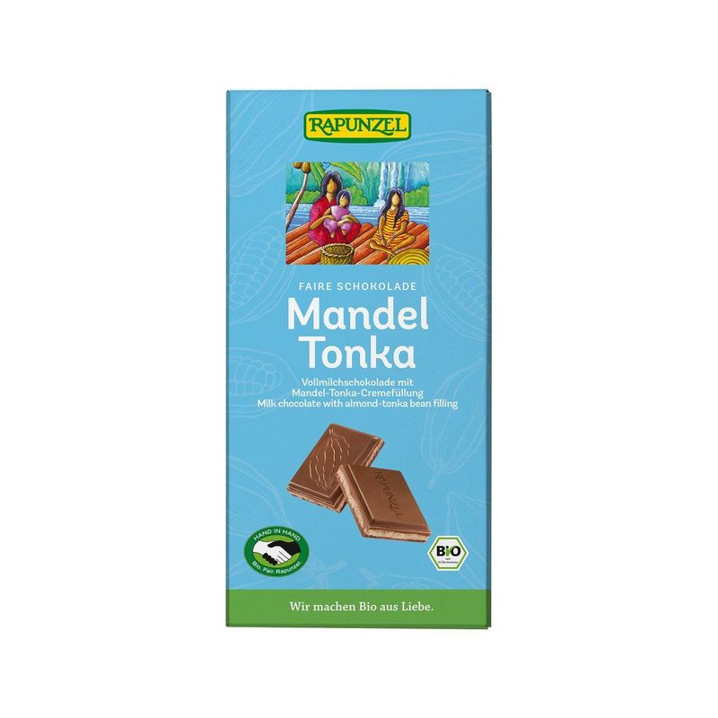 Schokolade Mandel-Tonka, HiH, EU Bio / Fairer Handel (Claro; Hand in Hand; etc.)