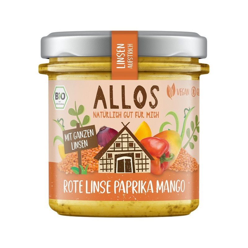 Linsen-Aufstrich Rote Linse Paprika Mango, EU Bio
