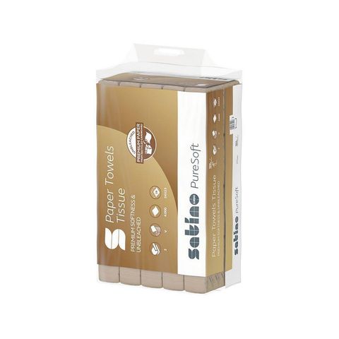 Papierhandtücher PureSoft V-Falz 2lg, beige, 24 x 23 cm, 100% FSC Holz oder Fasern