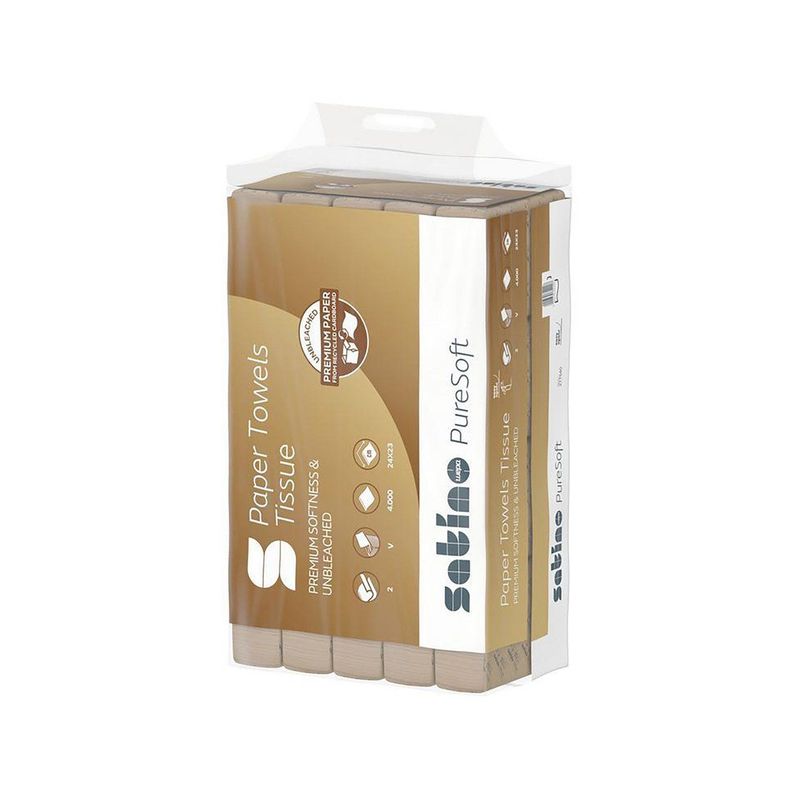 Papierhandtücher PureSoft V-Falz 2lg, beige, 24 x 23 cm, 100% FSC Holz oder Fasern
