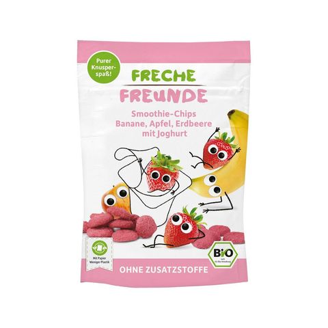 Smoothie - Chips Banane, Apfel & Erdbeere mit Joghurt, EU Bio