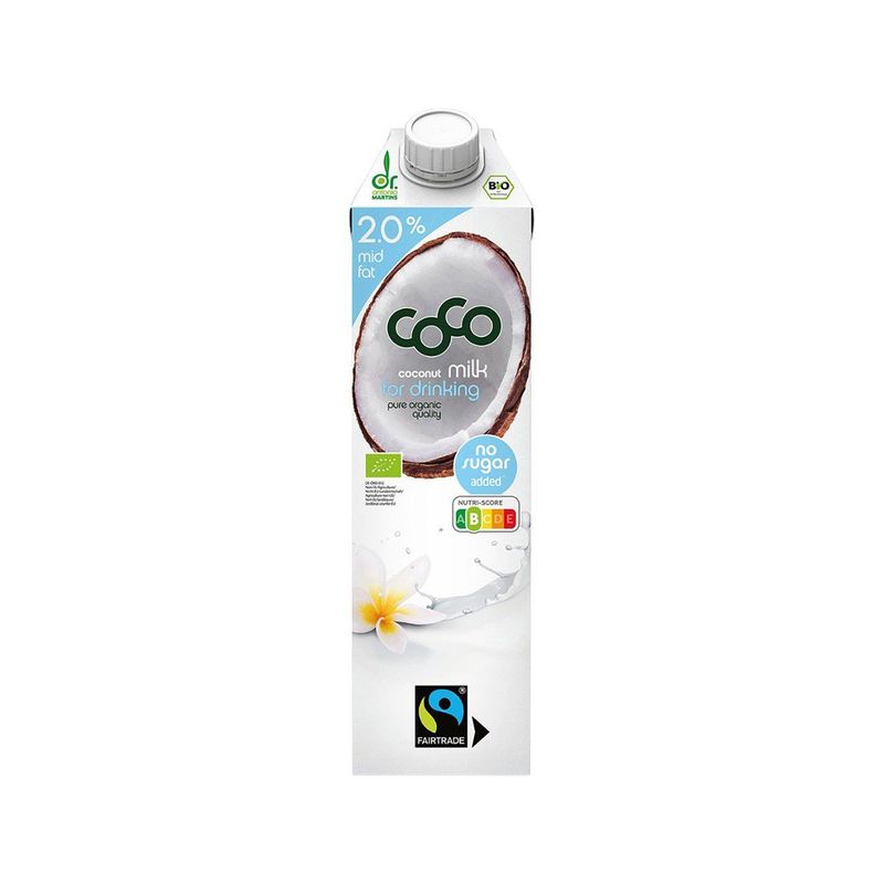 Coco Milk zum Trinken 2.0% no sugar, EU Bio / FLO-Fairtrade