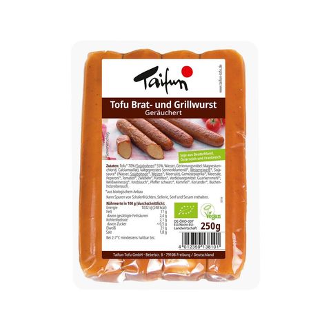 Tofu Brat- und Grillwurst geräuchert, EU Bio