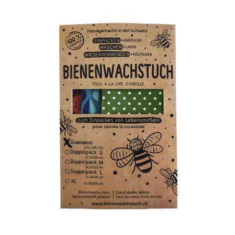 Bienenwachstuch Starter Set (1x S, 1x M, 1x L), ohne Zertifizierung