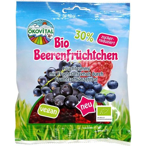 Fruchtgummi Beerenfrüchtchen Zuckerreduziert, EU Bio