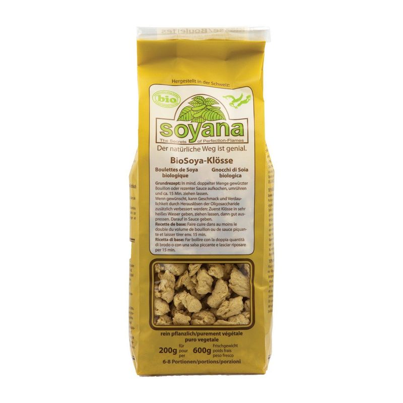 Soya-Eiweiss Klösse, naturfarben, Schweizer Bio-Verordnung