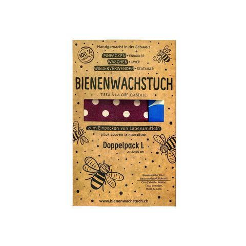 Bienenwachstuch L Doppelpack, 30 x 30 cm, ohne Zertifizierung