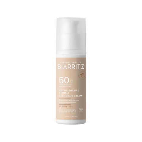 Sonnencreme Gesicht getönt LSF 50 - Elfenbein, Ecocert COSMOS ORGANIC