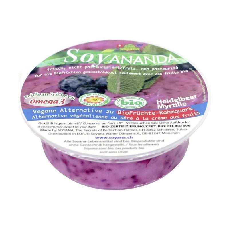 Soyananda Heidelbeer Alternative zu Quark, Schweizer Bio-Verordnung