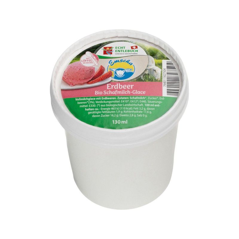 Schafmilch-Glacé Erdbeer, Schweizer Bio-Verordnung