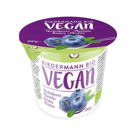 Vegan Kokos Heidelbeer Alternative zu Jogurt, Schweizer Bio-Verordnung