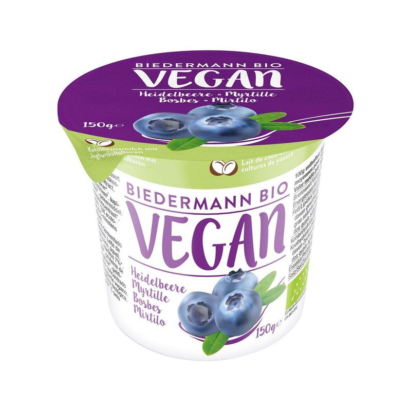 Vegan Kokos Heidelbeer Alternative zu Jogurt, Schweizer Bio-Verordnung
