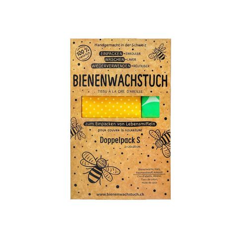 Bienenwachstuch S Doppelpack, 20 x 20 cm, ohne Zertifizierung