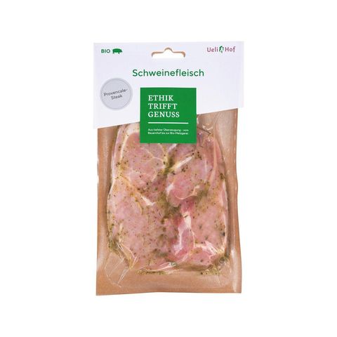 Provençalesteak vom Schweins-Nierstück, Bio Knospe Schweiz