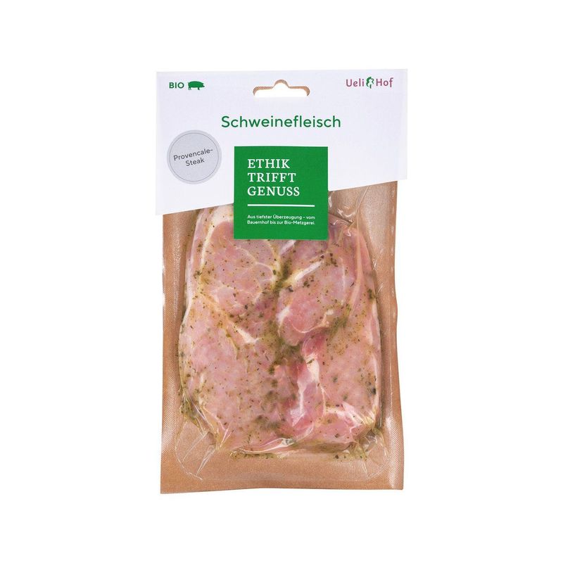 Provençalesteak vom Schweins-Nierstück, Bio Knospe Schweiz