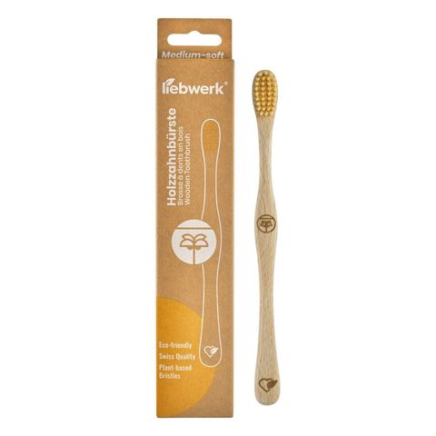 Zahnbürste Erwachsene medium PALM, 100% FSC Holz oder Fasern