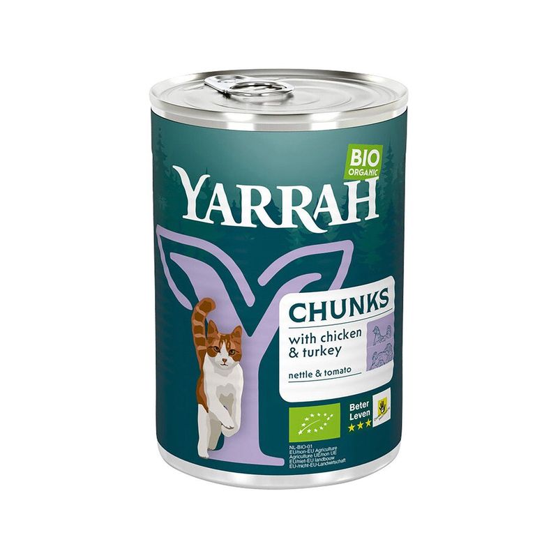 Katzenfutter Chunks Huhn & Truthahn, EU Bio