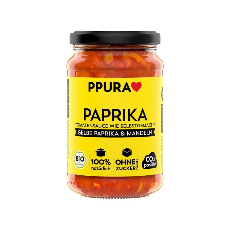 Sugo Paprika mit gelber Paprika und Mandeln, Schweizer Bio-Verordnung