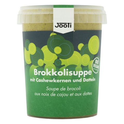 Brokkoli-Suppe mit Cashewkernen und Datteln, EU Bio