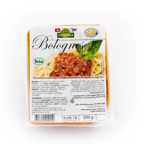 Soya Bolognese, Schweizer Bio-Verordnung