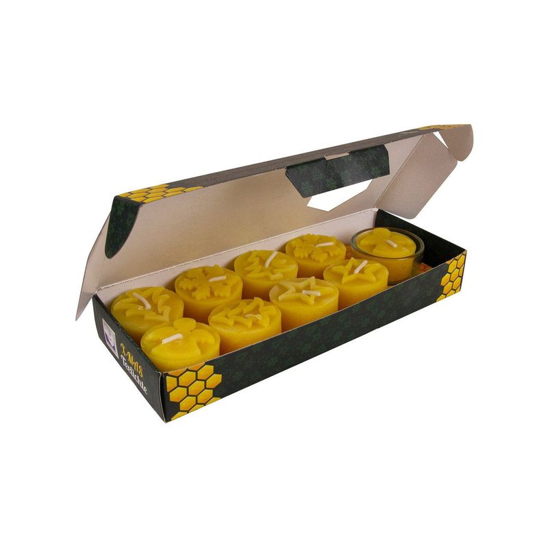 Bienenwachs X-Mas Teelichte +1 Glashalter, ohne Zertifizierung