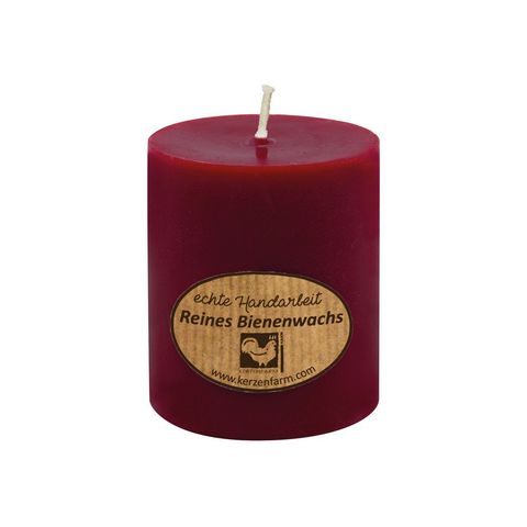 Bienenwachskerze Stumpen 75x64mm dunkelrot, ohne Zertifizierung