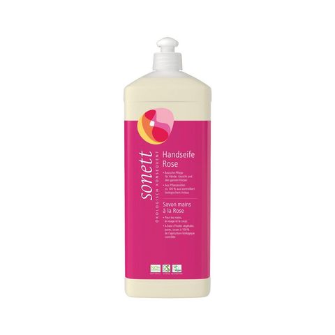 Handseife Rose, Nachfüllflasche, Natural Cosmetic Standard - Organic