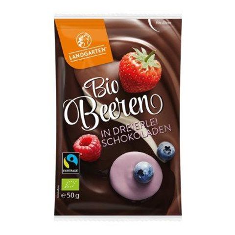 Beeren in dreierlei Schokoladen, EU Bio / FLO-Fairtrade