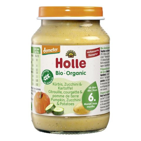 Zucchini, Kürbis und Kartoffeln Kindernahrung, Demeter