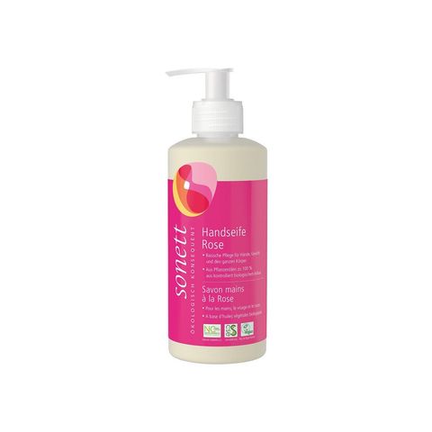 Handseife Rose, Pumpspender, Natural Cosmetic Standard - Organic