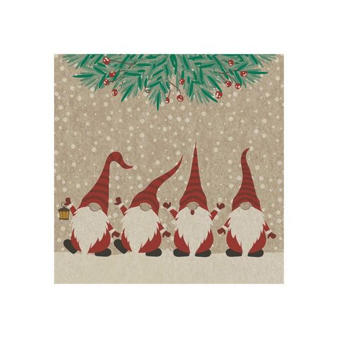 Papierserviette Happy Santas, 100% FSC Holz oder Fasern