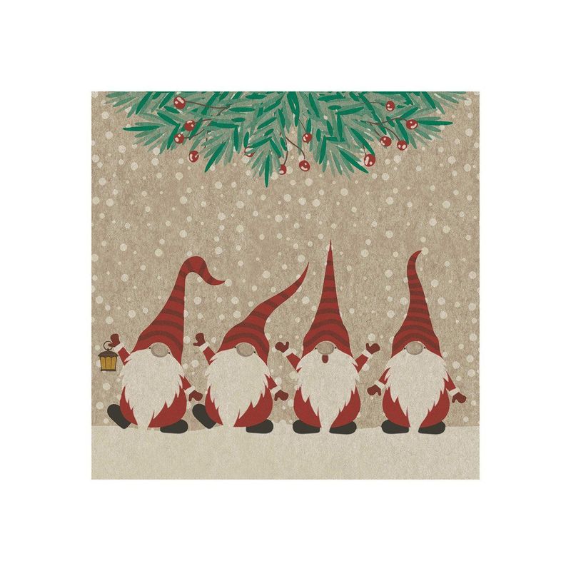 Papierserviette Happy Santas, 100% FSC Holz oder Fasern