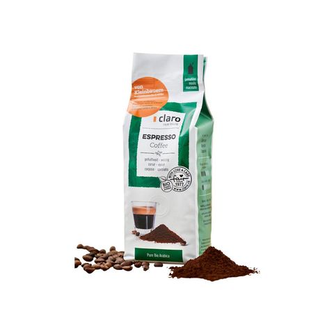 Kaffee Espresso gemahlen, Schweizer Bio-Verordnung / Fairer Handel (Claro; Hand in Hand; etc.)