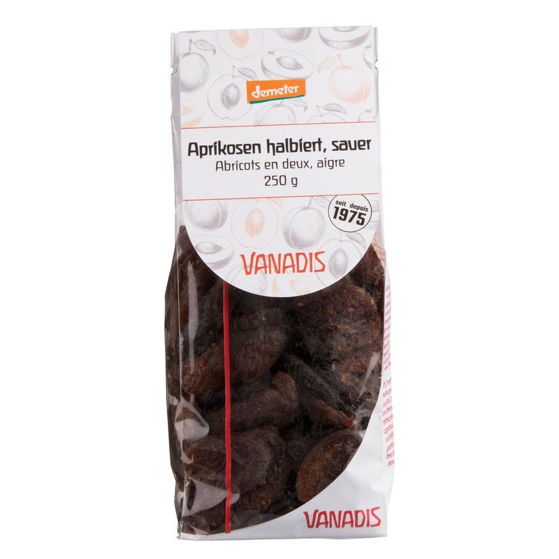 Aprikosen halbiert, sauer, Demeter