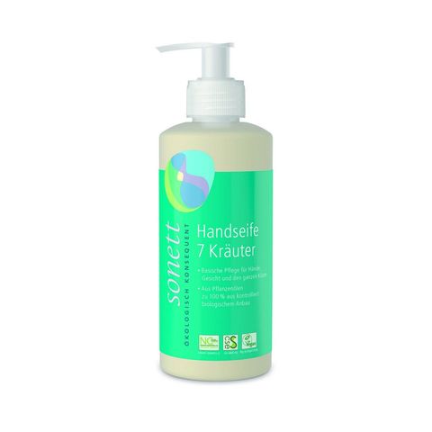 Handseife 7 Kräuter, Pumpspender, Natural Cosmetic Standard - Organic