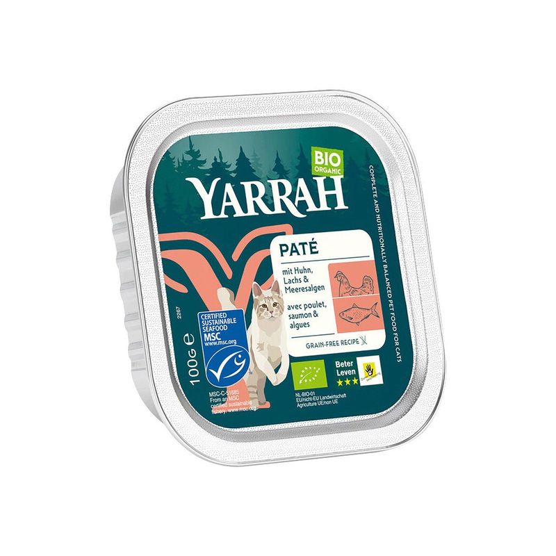Katzenfutter Paté Huhn & Lachs, EU Bio