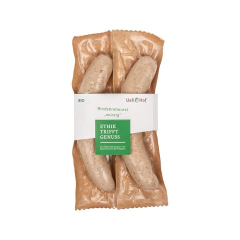 Rinds-Bratwurst würzig, Schweizer Bio-Verordnung