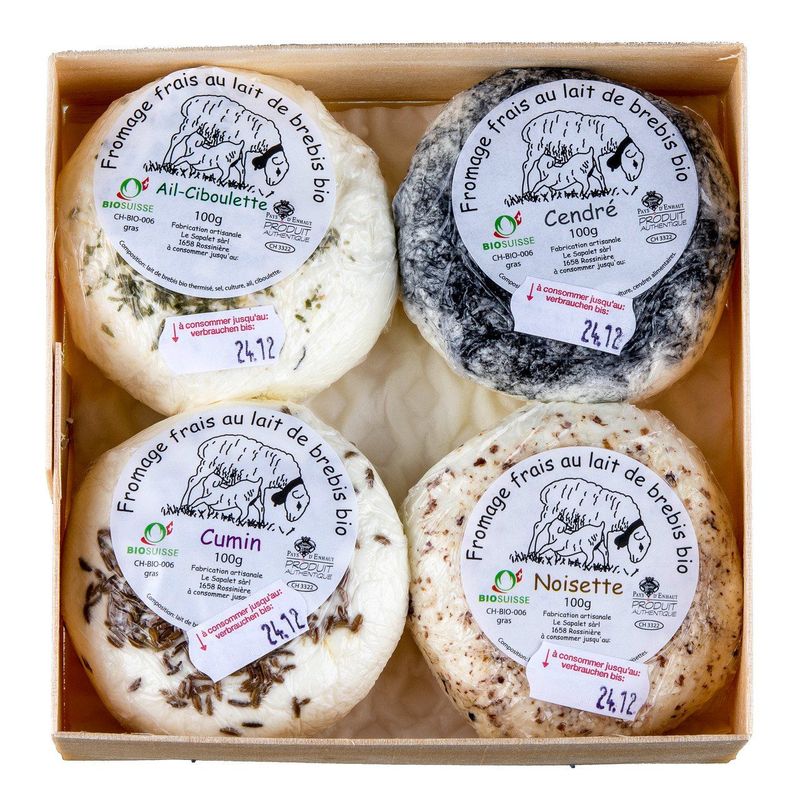 Schaffrischkäse assortiert, Bio Knospe Schweiz