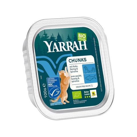 Katzenfutter Bröckchen Fisch mit Spirulina, EU Bio